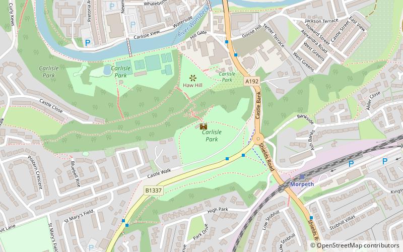 Morpeth Castle location map