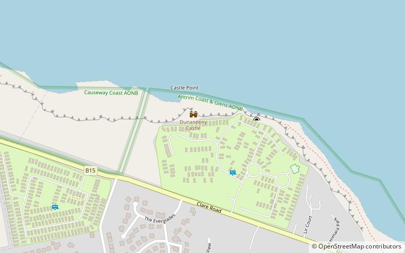 dunaneeny castle ballycastle location map