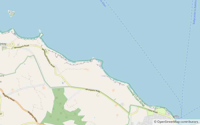 Kinbane Castle location map
