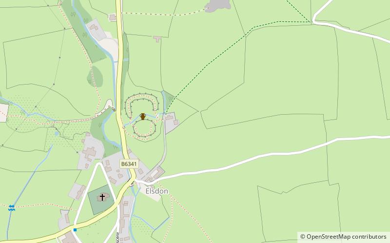 Elsdon Castle location map