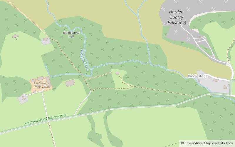 Biddlestone Chapel location map