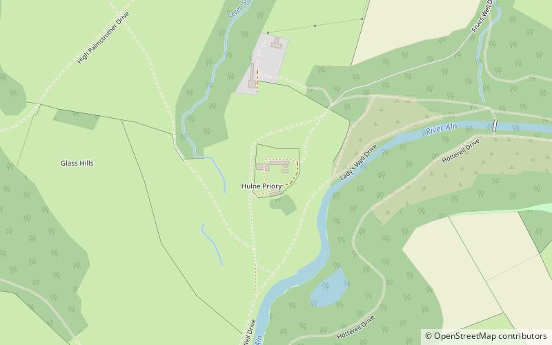 Hulne Priory location map
