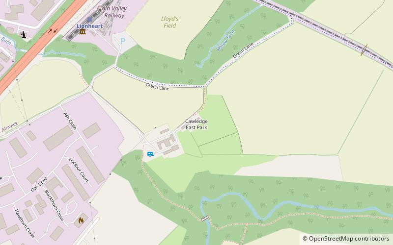cawledge east park alnwick location map