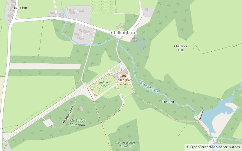 Chillingham Castle location map