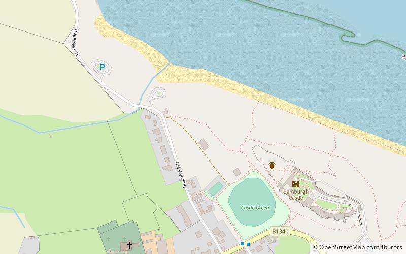 st aiden beach bamburgh location map
