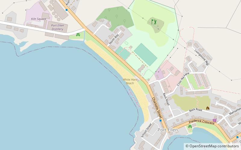 white hart beach port ellen location map