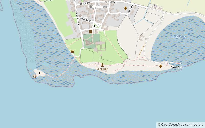 Lindisfarne Priory location map