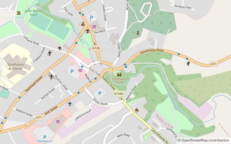 Strathaven Castle location map
