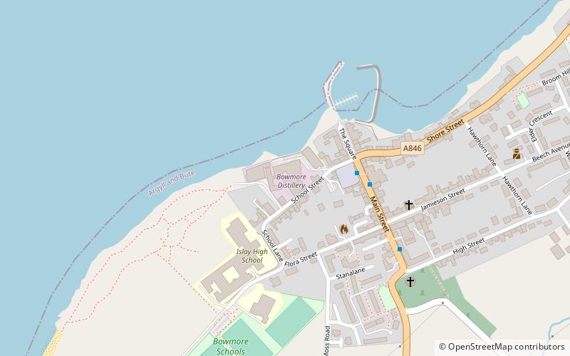 Bowmore Distillery location map