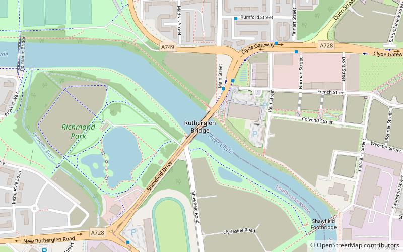 Rutherglen Bridge location map