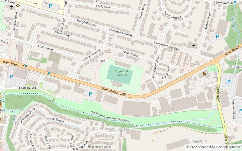 Cliftonhill Stadium location map