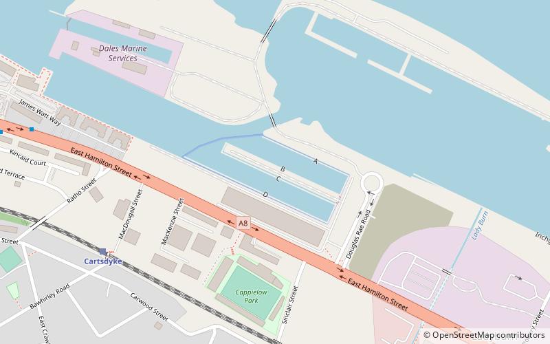 James Watt Dock Marina location map