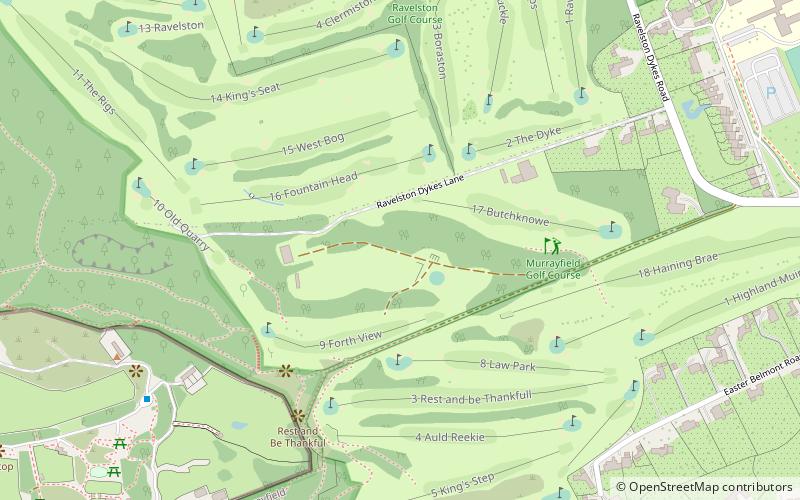 murrayfield golf course edynburg location map