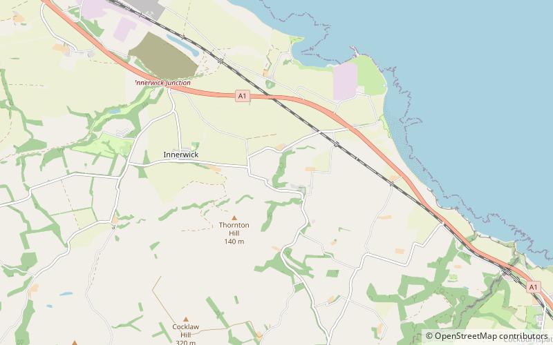 Innerwick Castle location map