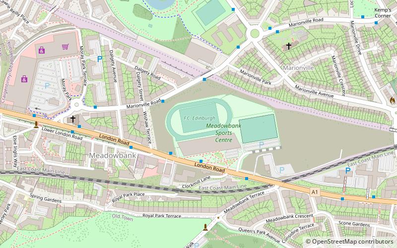 Stade Meadowbank location map