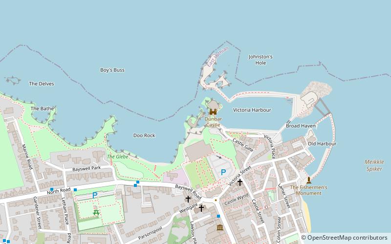 Dunbar Castle location map