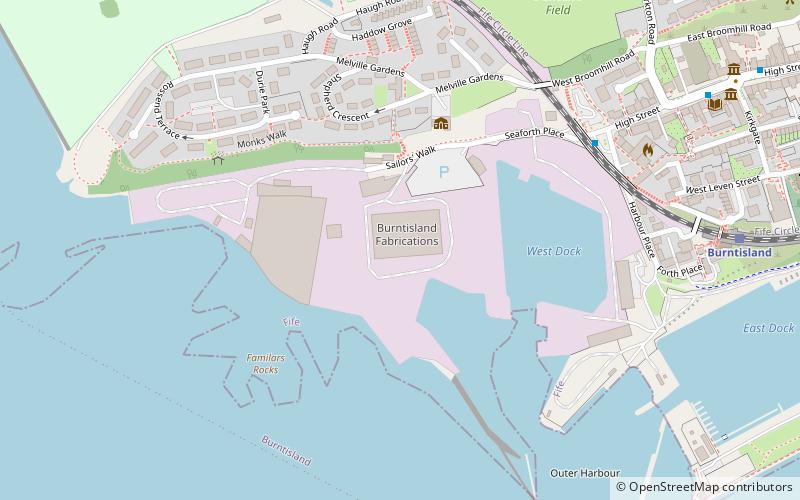 Rossend Castle location map