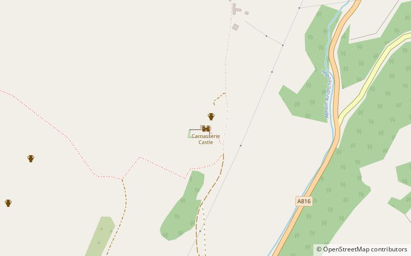 Carnasserie Castle location map