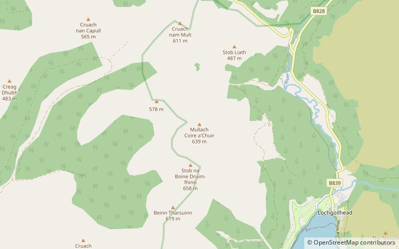 mullach coire a chuir loch lomond and the trossachs national park location map