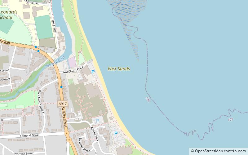 east sands st andrews location map