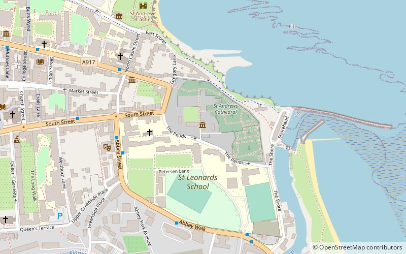 st andrews cathedral priory saint andrews location map