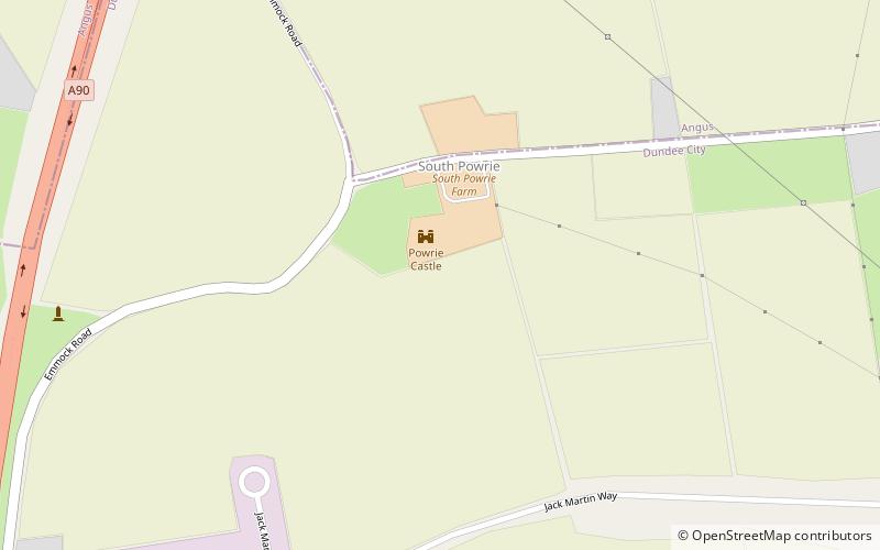 Powrie Castle location map