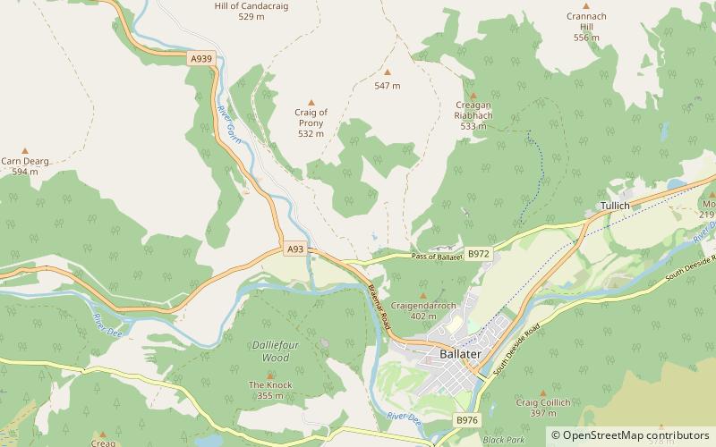 abergairn castle park narodowy cairngorms location map
