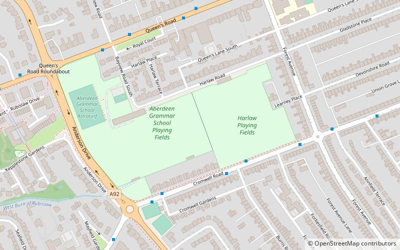 Rubislaw Playing Fields location map