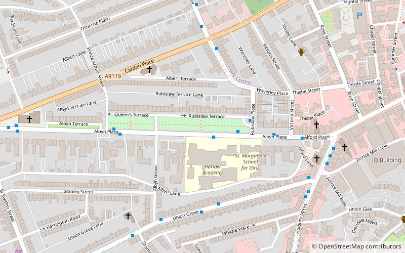 Rubislaw and Queens Terrace Gardens location map