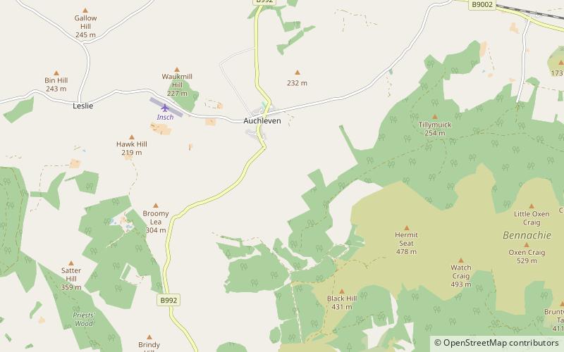 Lickleyhead Castle location map