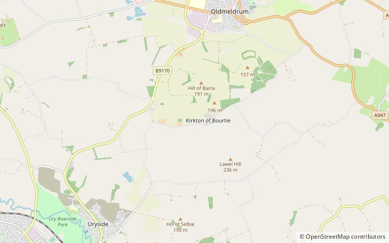 Kirkton of Bourtie stone circle location map