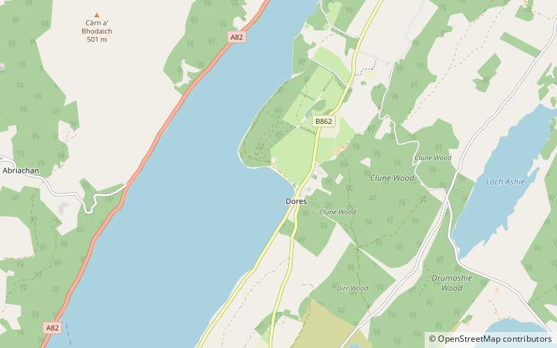 dores beach inverness location map