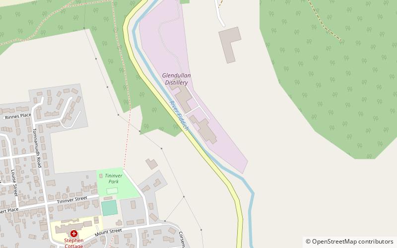Glendullan distillery location map