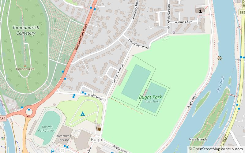 Bught Park location map