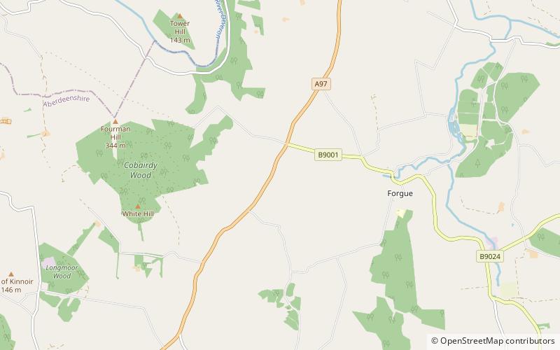 Bognie Castle location map