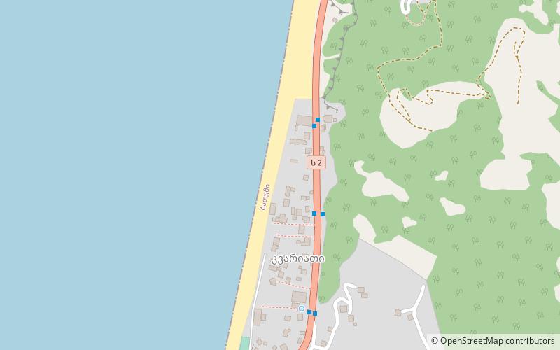 Kvariati Beach location map