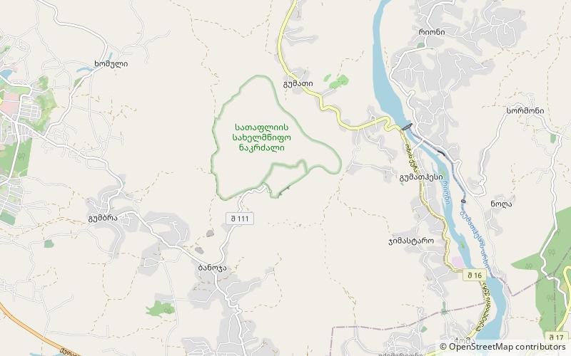 Sataplia Managed Reserve location map