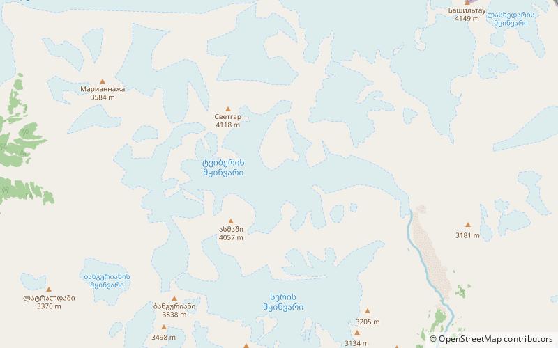 tviberi glacier location map