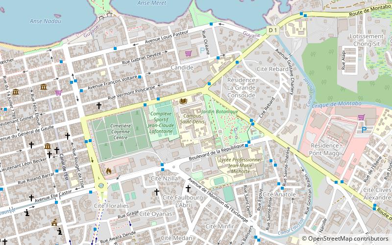 university of the french west indies cayenne location map