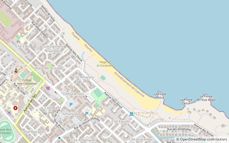 plage de la cocoteraie kourou location map
