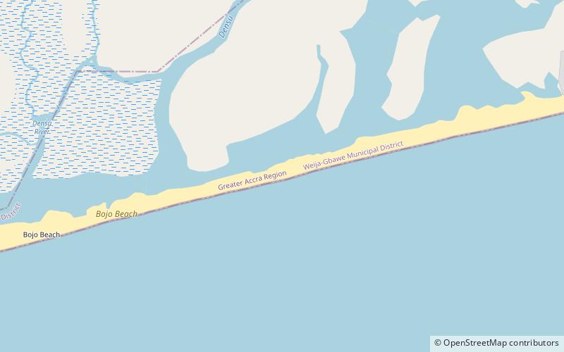 bojo beach accra location map