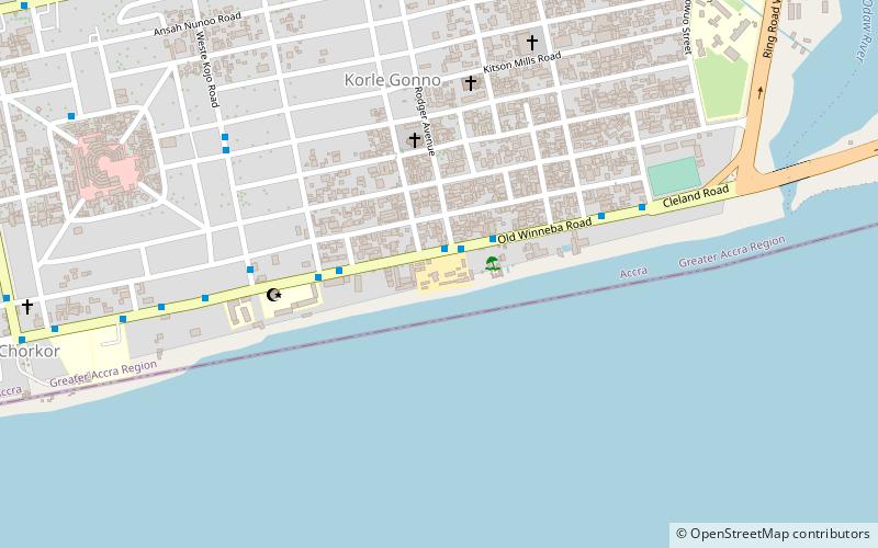 korle gorhno beach accra location map