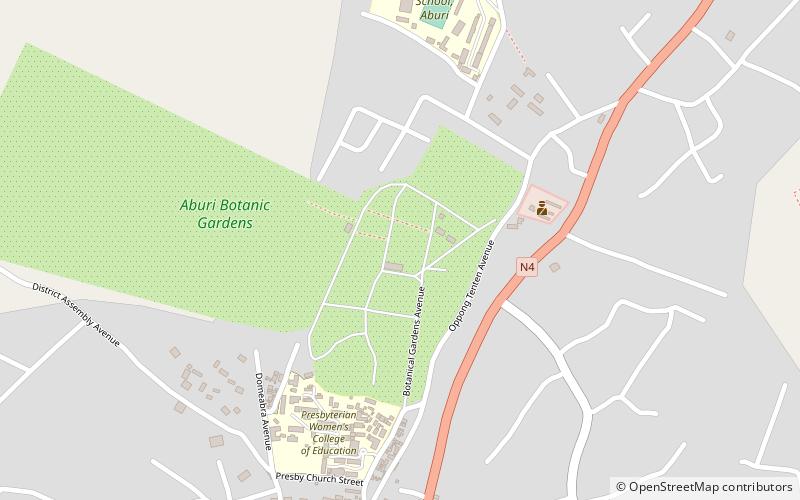 Aburi Botanic Gardens location map