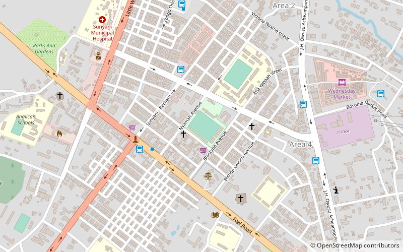 coronation park sunyani location map