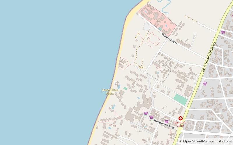 senegambia beach serekunda location map