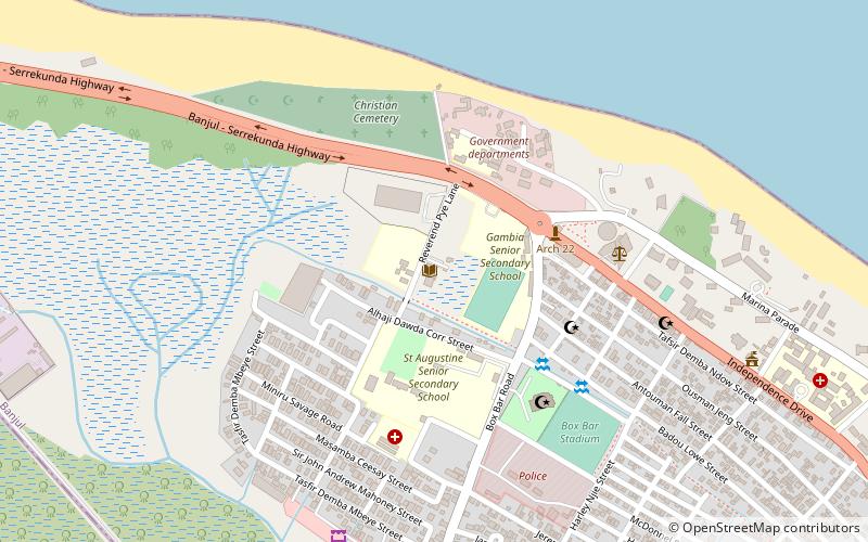 biblioteca nacional de gambia banjul location map