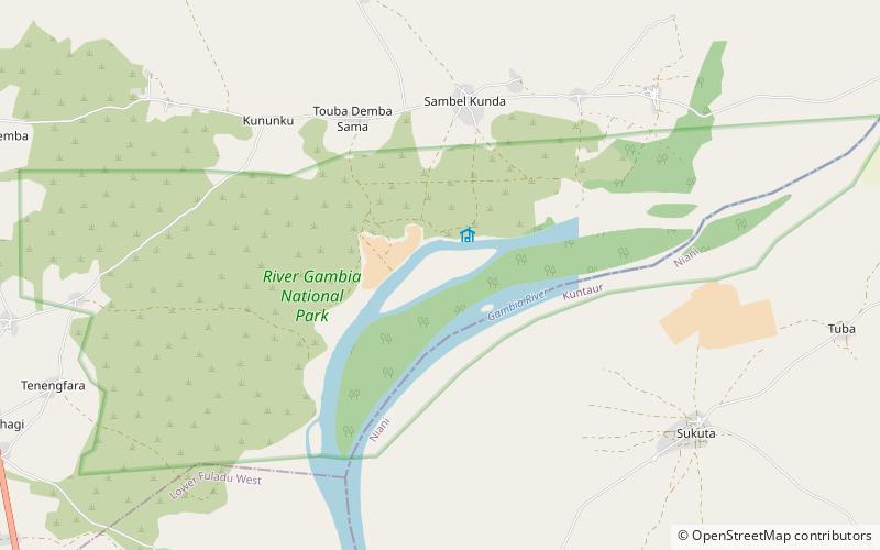 gambia river national park river gambia national park location map