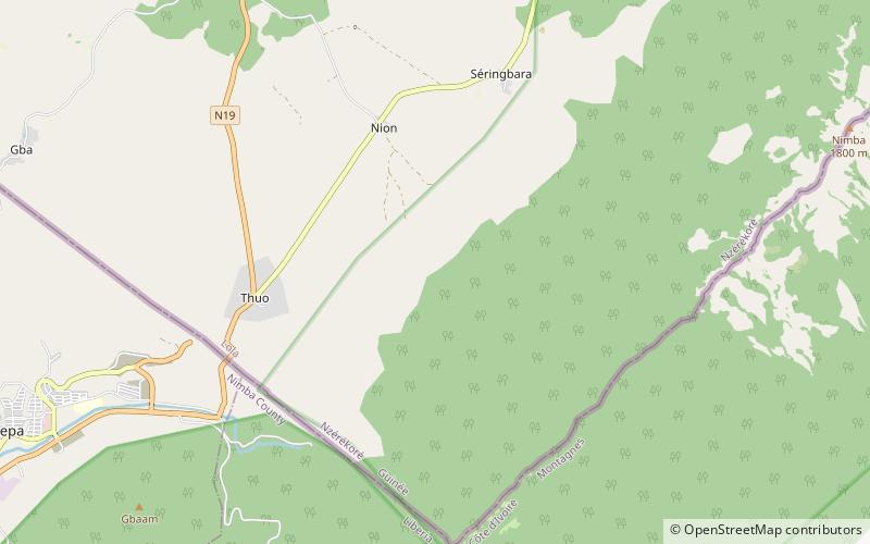 entree reserve nimba range location map