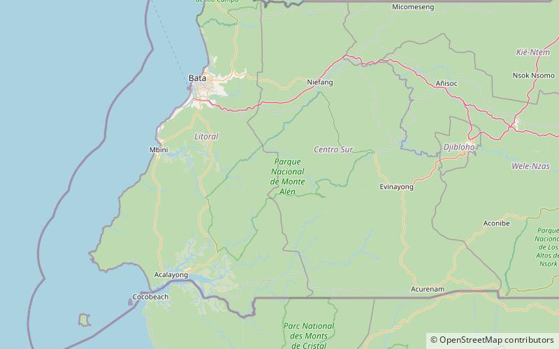Monte Alén National Park location map