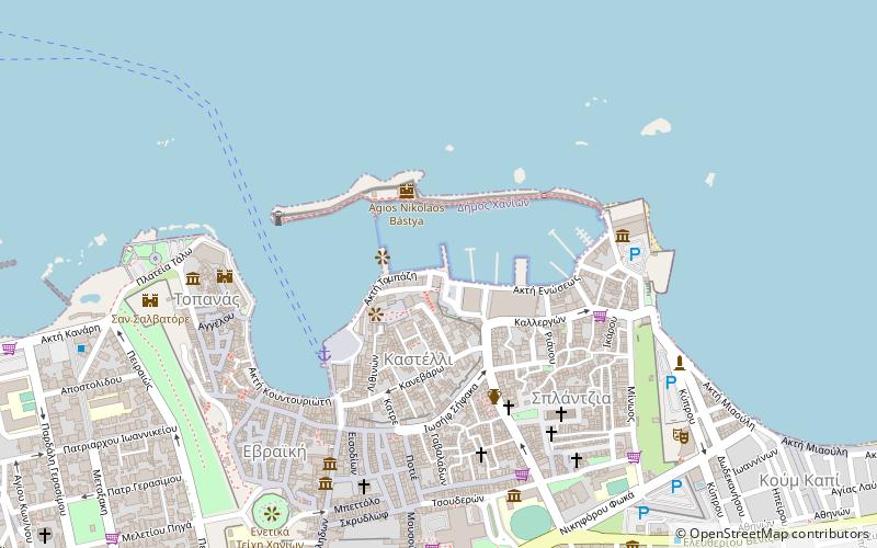 old venetian harbour chania location map